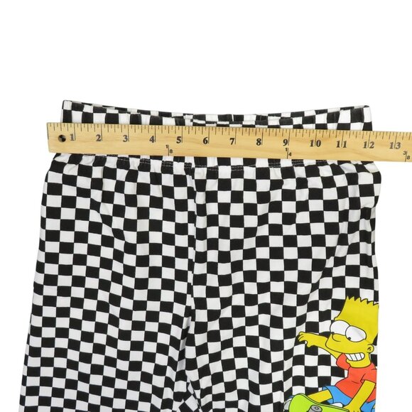 The Simpsons Bart Simpson Checkered Shorts Womens XS Skateboarding Biker Pull On - Picture 5 of 11